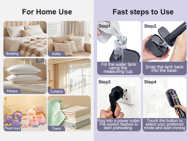Bedding, blankets, and clothes at home can be ironed, and both the office and school can be used
