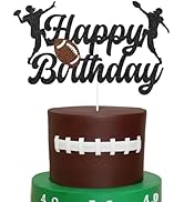 Hooqict Football Happy Birthday Cake Topper Football Cake Decorations Cupcake Topper for Kids Boy...