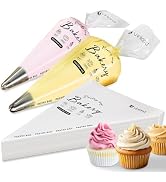 100 Pcs Disposable Piping Bags, Anti Burst Pastry Bags - Thickened Pastry Bags, Tipless Piping Ba...