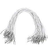 SHINEOFI 50pcs Barbed Elastic Cords with Metal Ends White Stretch Loops for Masks Lanyard Loop Pa...