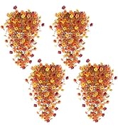 4PCS Artificial Fall Flowers for Outdoor Fall Decorations, UV Resistant Realistic Faux Hanging Pl...