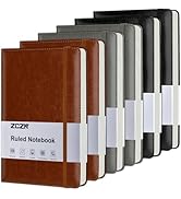 ZCZN 6 Pack Lined Journal Notebooks, 192 Pages A5 Hardcover Leather Journals for Work,Writing,Sch...