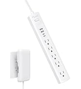 Outlet Cover Extension Cord Short 3ft, NUTICT Flat Plug Power Strip with 5-Outlet & 4 USB Ports, ...