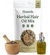Homeda Herbal Hair Oil Mix, 18 Indian Ayurvedic Herbs, Hair Growth (2.6oz) | DIY Blend, Infusion,...