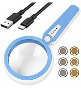 45X Magnifying Glass with Light, Handheld Magnifier for Reading Small Print | 1200mAh Rechargeabl...