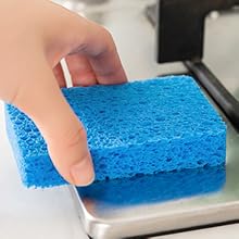 Compressed Cellulose Sponges Non-Scratch Natural Sponge Cleaning Scrub Sponge kitchen Cut-Outs DIY