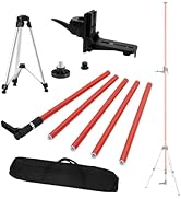 MUTOOP 12Ft/3.7M Professional Telescoping Laser Level Pole with Tripod & Laser Mount - 1/4
