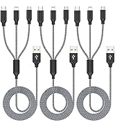 Xnewcable Multi Charging Cable 4ft 3Pack 3 in 1 Charger Cord, Multiple Rapid Nylon Braided Cable ...