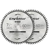 Emventor 2 Pack 7-1/4 Inch Circular Saw Blades (185MM) with 5/8" Arbor, 60T Saw Blade for Various...