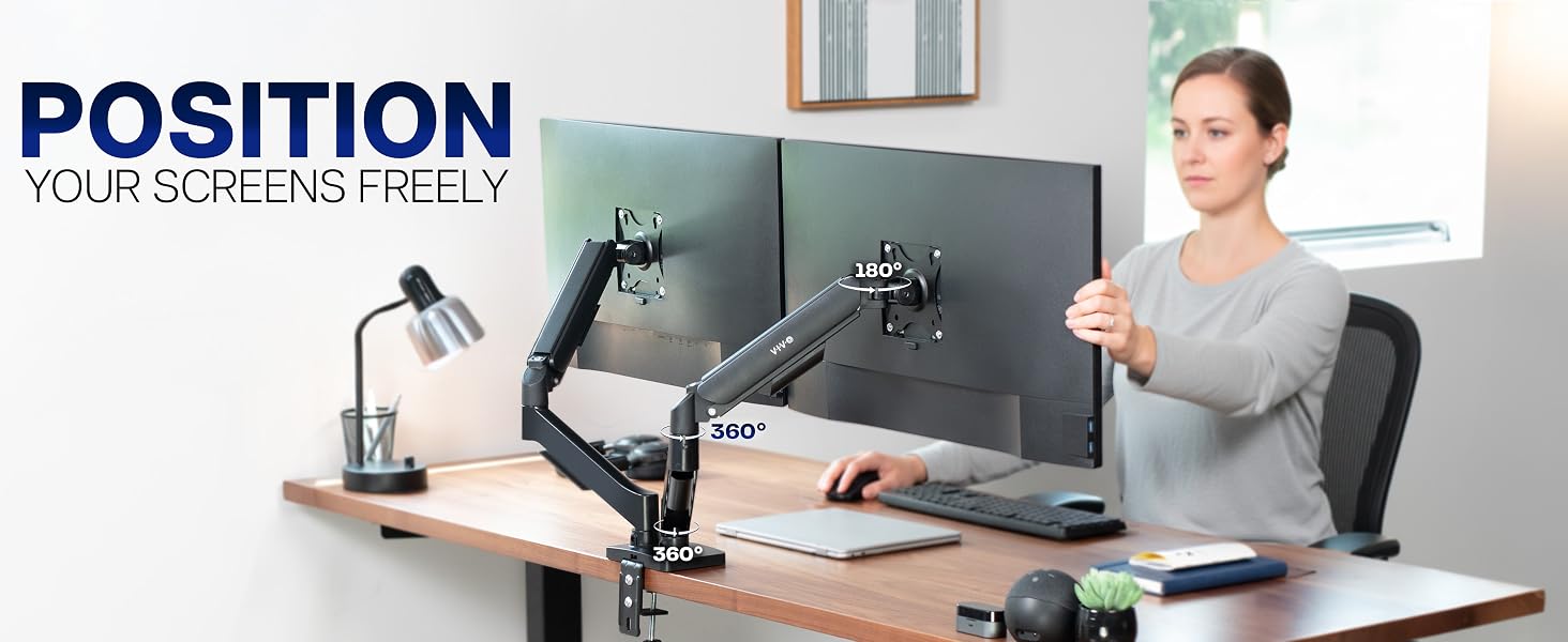 Dual Monitor Counterbalance Desk Mount