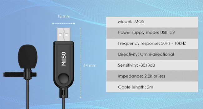 MillSO USB lapel microphone for computer
