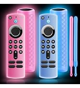 ONEBOM (2 Pack) Silicone TV Remote Cover,Anti Slip Silicone Protective Case with Same Color Lanya...