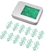 Haowuliao 50 Green Dollar Sign Paper Clips Bookmarks, Gift for Accountants, Bankers, Lawyers