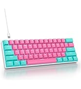 iTastatur 60 Percent Gaming Keyboard Mechanical with Linear Red Switch, 60% Wired Ultra-Compact M...