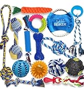 Beiker Dog Teething Chew Toys - 15 Pack Small Medium Breed Puppy Toy, Variety Dogs Rope Chew Toys...