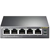 TP-Link TL-SG1005P, 5 Port Gigabit PoE Switch, 4 PoE+ Ports @65W, Desktop, Plug & Play, Sturdy Me...
