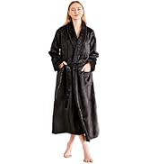 Serenhom Women’s Plush Soft Fleece Robe – Fluffy Warm Jacquard Bathrobe, Cozy Loungewear for Spa,...