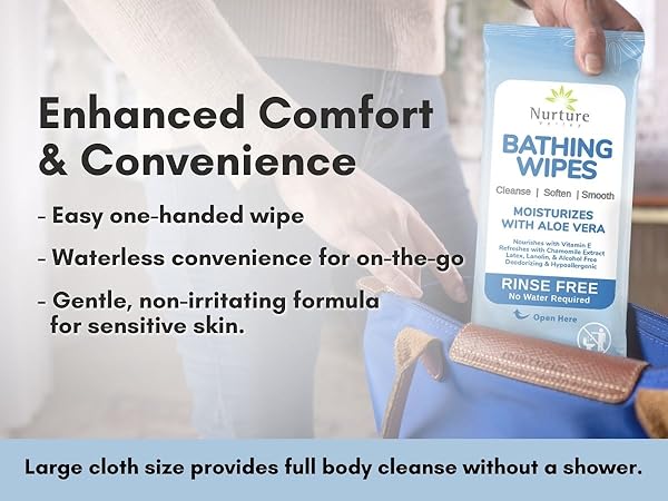 ultra thick easy to use no rinse bathing wipes for any situation