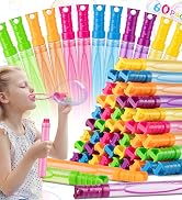 60 Pack Big Bubble Wands Bulk for Kids in 6 Colors, Summer Toy Party Favors for Boys & Girls, Per...