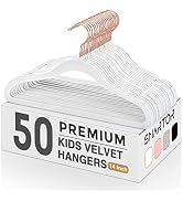 Smartor Kids Velvet Hangers 50 Pack, 14'' Inch Premium Non Slip Kids Felt Hangers for Closet, Spa...
