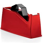 Red Heat Tape Dispenser, Masking Tape Dispenser, Holder Fits 1" 3" Core | Weighted Desktop Tape D...