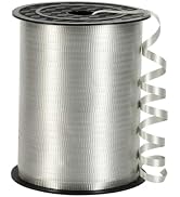 Silver Curling Ribbon,3/16 inch x 500 Yard Crimped Silver Curling Ribbon for Gifts Wrapping, Birt...