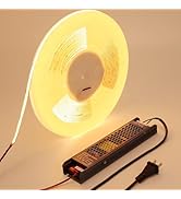 BENLUN 48V COB LED Strip Light 65.6ft, 3000K Warm White Flexible Cuttable LED Tape Lights 8W/M 48...