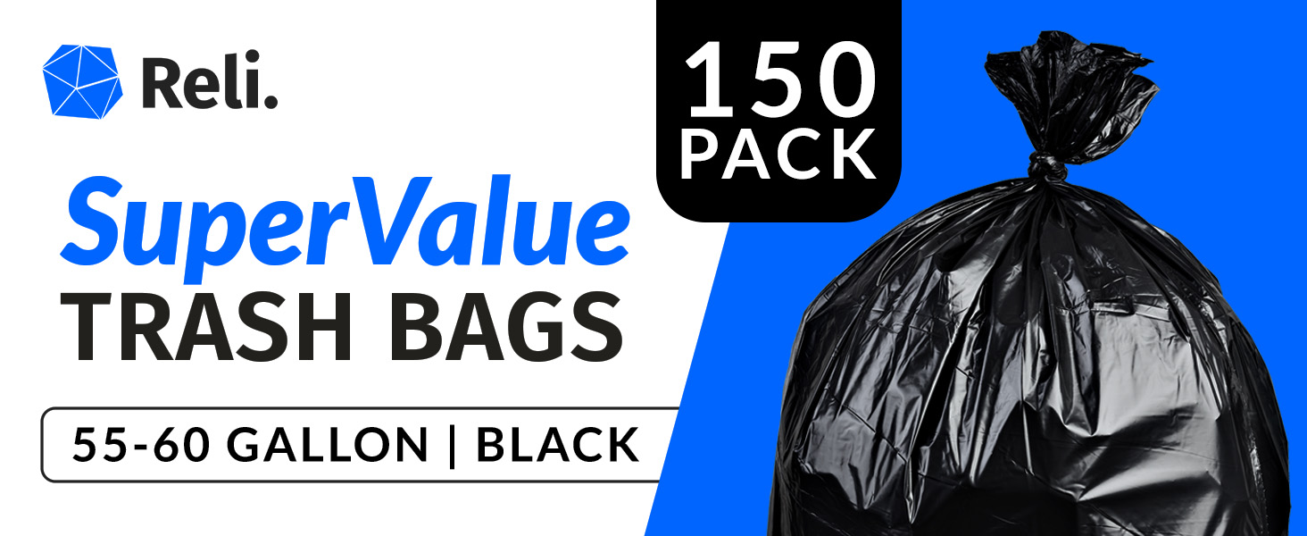 SuperValue Clear Trash Bags 55-60 Gallon (150 Pack)
