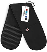 Big Red House Double Oven Mitt with The Heat Resistance of Silicone and Flexibility of Cotton, Re...