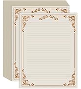 Vintage Lined Letter Paper - 100 Sheets, Stationary Paper for Writing Letters with Lines & Antiqu...