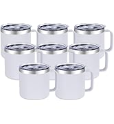 VEGOND 14 oz Insulated Coffee Mug Bulk with Handle, Stainless Steel Travel Coffee Mug with Lid, D...