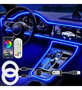 Jushope Interior Car LED Strip Lights, RGB USB Car Ambient Lighting with Fiber Optic, EL Wire Car...