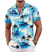 COOFANDY Mens Hawaiian Shirt Short Sleeve Floral Button Down Shirts Tropical Summer Beach Shirts ...