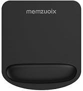 memzuoix Black Ergonomic Mouse Pad with Wrist Rest Support,Premium Memory Foam Cushioning for Pai...