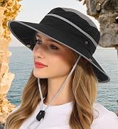 sun hat women men packable Beach Bucket UV Protection Foldable Wide Brim summer Black Beige Grey