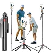 Monopod and Tripod Selfie Stick to Record Golf Swing - Etendable Cell Phone Tripod Stand with Wir...