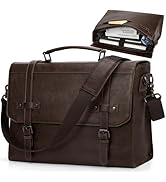 RAINSMORE Mens Messenger Bag 17 Inch Waterproof Vintage Leather Laptop Briefcase Large Laptop Bag...