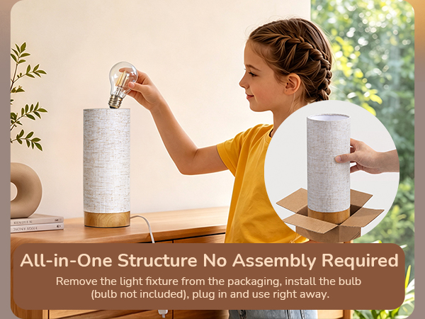 ALL-IN-ONE STRUCTURE, NO ASSEMBLY REQUIRED TABLE LAMP