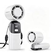 5000mAh Portable Handheld Fan, USB-C Rechargeable Mini Fan with 1-100 Stepless Speeds,Up to 12H R...
