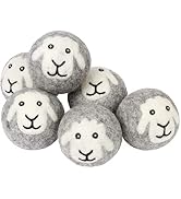 Wool Dryer Balls - Smart Sheep 6-Pack - XL Premium Natural Fabric Softener Award-Winning - Wool B...