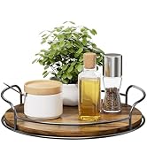 LAMU 10'' Lazy Susan Organizer, Wooden Lazy Susan Turntable for Cabinet, Table Top, Kitchen, Pant...