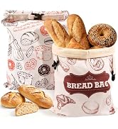 MINO ANT Beeswax Bread Bags,Extra Large 2 Pack- 17"×13" Reusable Sourdough Bread Bags for Homemad...