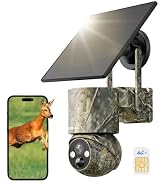 Sebikam 4G LTE Cellular Trail Camera with 360° PTZ Live View, Camouflage No WiFi Security Camera,...