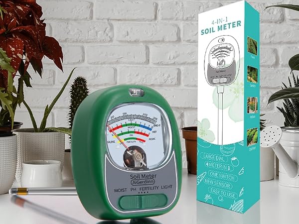 4in1 soil tester, soil moisture meter indoor soil ph plant garden meter