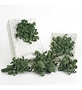 HUIHUANG Moss Green Bows for Gift Wrapping, Green Curly Ribbon Bows Self Adhesive Burst Gift Bow ...