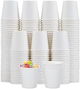 Clawsoff [300 Pack 3 oz Paper Cups White, Small Mouthwash Cups 3 OZ, Mini Disposable Bathroom Cup...