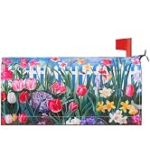 Spring Flowers and Butterfly 21"x18" Magnetic Covers Suitable for 19 "x6.5 Standard Mailbox, Vale...