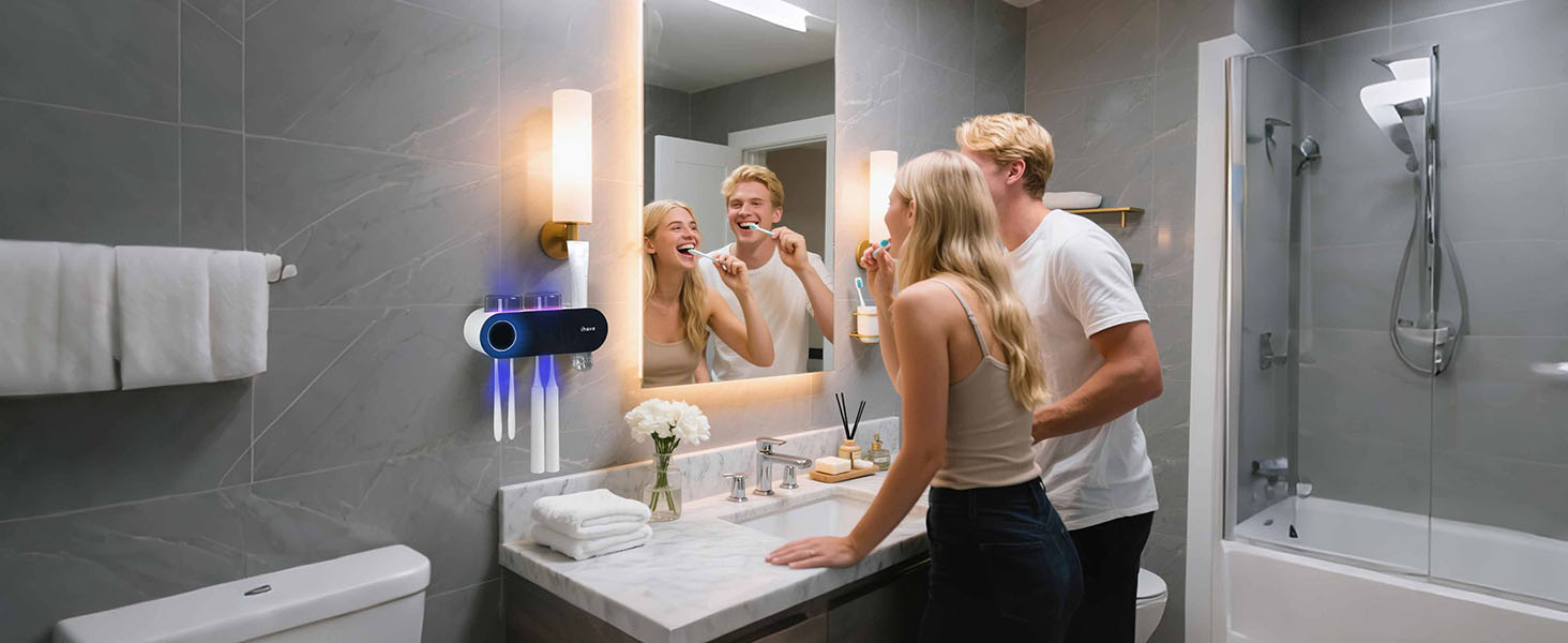 Toothbrush Holders for Bathrooms, UV Toothbrush Sanitizer and Holder Smart Home Bathroom
