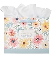 WITH LOVE Teachers Plant Seeds That Grow Forever Large Gift Bag w/Handles, Tissue Paper Included,...