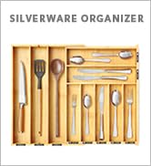 SpaceAid Bamboo Silverware Drawer Organizer with Labels, Kitchen Utensil Expandable Tray Holder O...